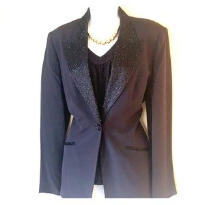 Beaded silk tuxedo blazer Bloomingdales